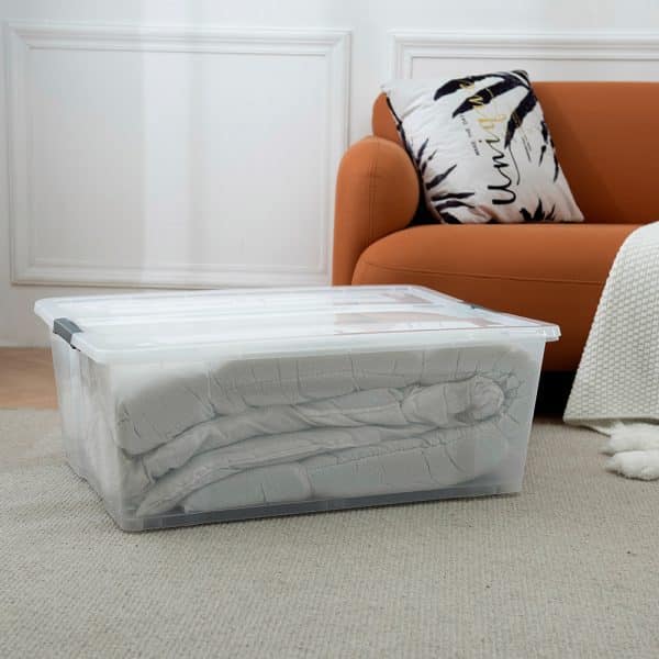 Large clear plastic totes with lids