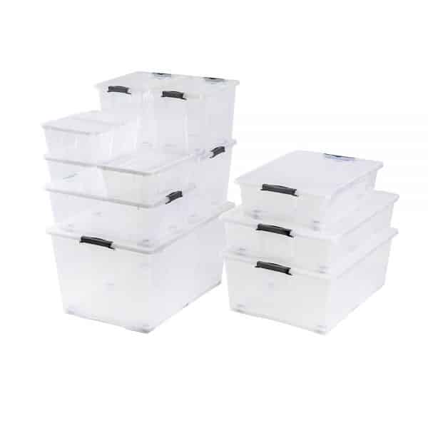 Large clear plastic totes with lids