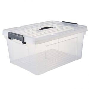 33L clear plastic storage totes, clear plastic storage container