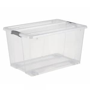 50L clear storage boxes with wheels