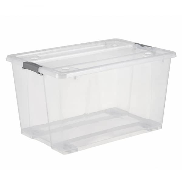 50L clear storage boxes with wheels