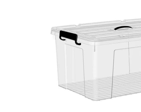 87L clear tote box with lid, large clear plastic storage containers - छवि 5