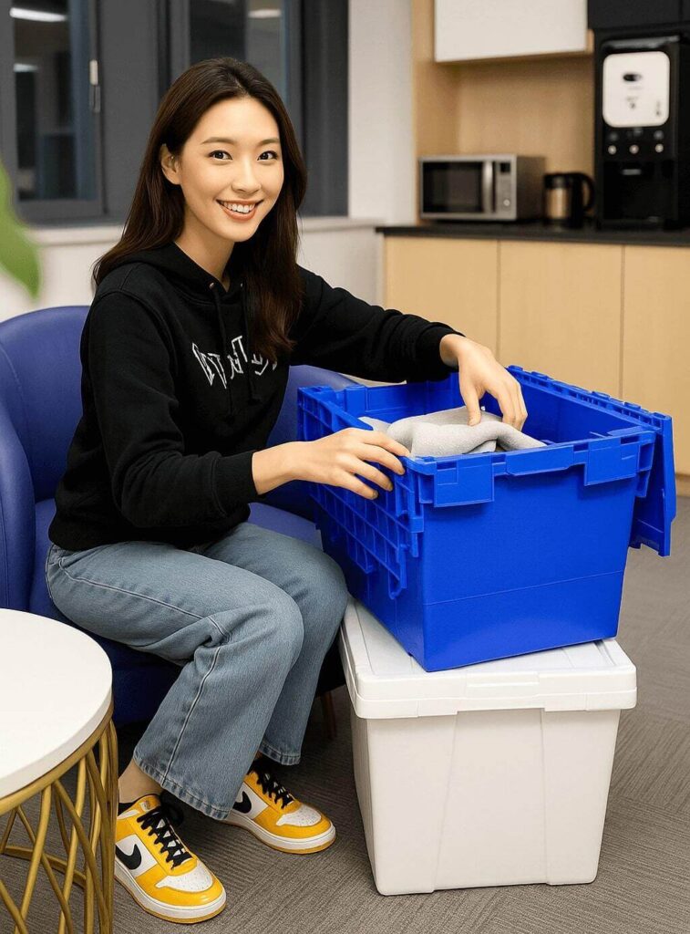 stacking-nesting-crates-with-model-2 stacking nesting crates with model