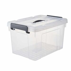 clear plastic storage boxes with lids 20L