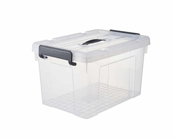 clear plastic storage boxes with lids 20L