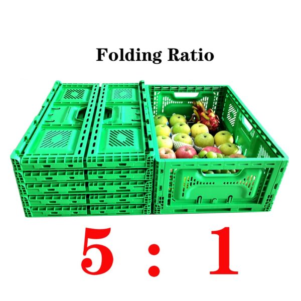 Plastic foldable crates for groceries