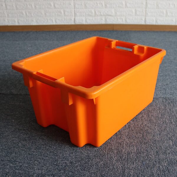 orange stack and nest fish boxes